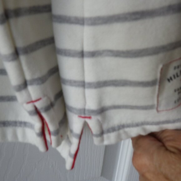 Tommy Hilfiger Sweater Men’s Pullover Size XL White Grey Stripes Elbow Pads - Picture 5 of 11